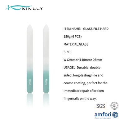 O OEM Crystal Nail Files For Natural de vidro prega o veludo 6pcs de superfície liso