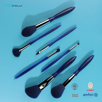 as escovas plásticas luxuosas da composição do punho 7pcs personalizaram Logo Cosmetic Brushes