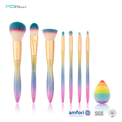 Escovas plásticas coloridas da composição 8pcs do OEM para a sombra para os olhos