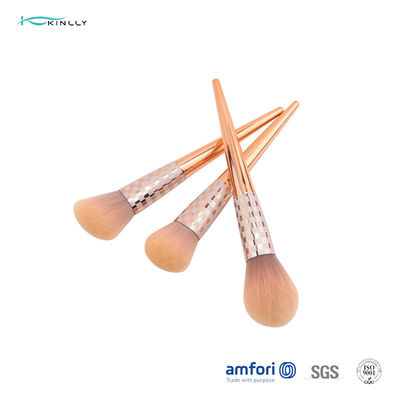 Escovas de madeira da composição do punho de Rose Gold Fiber Bristles 3pcs