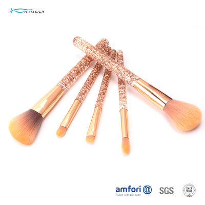 O presente de Rose Gold Ferrule Makeup Brush do brilho ajustou 5pcs para a sombra do lápis de olho