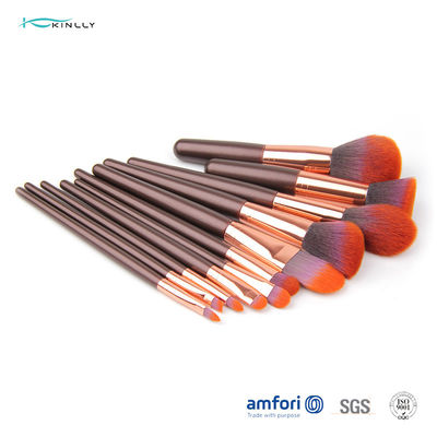 Três cores viajam grupo de escova da composição com o punho de madeira do cabelo sintético