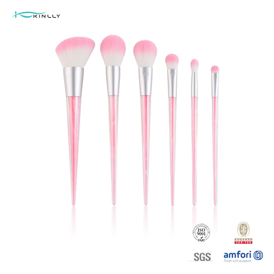 Fibra artificial do punho plástico durável cor-de-rosa do grupo de escova da composição de 6 partes