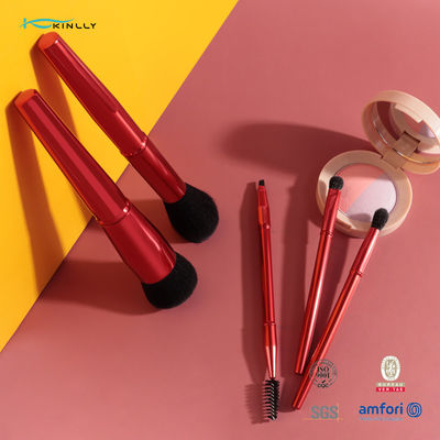 5PCS Conjunto de escovas cosméticas de alça metálica