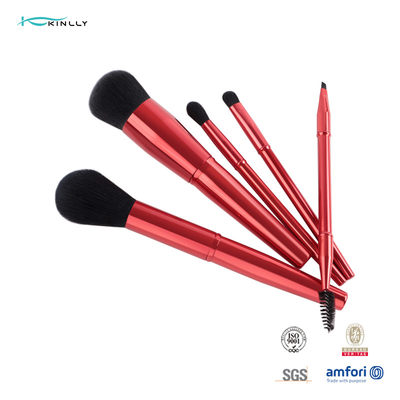 Do punho vermelho do metal de 5PCS Dard grupo de escovas sintético Logo Makeup Brush feito sob encomenda da composição do cabelo
