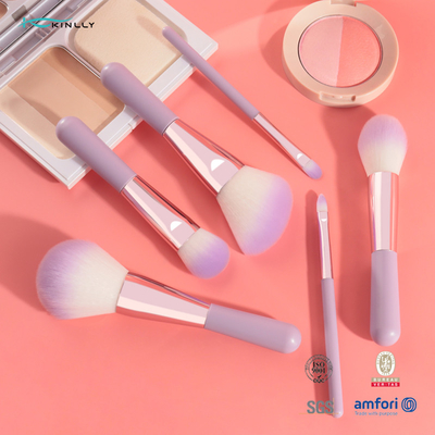 Grupo de escova cosmético de 6PCS Mini Gift Makeup Brush Set com cabelo sintético de duas cores