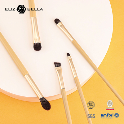 11 peças de madeira de manuseio de maquiagem de beleza escova de alumínio ferrule escovas cosméticas, escova de cabelo sintético
