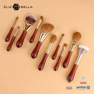 OEM / ODM Design especial de alça curta, escovas de maquiagem com cabelo sintético, design de rótulo privado / logotipo Bem-vindo