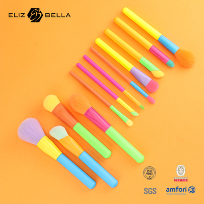 12pcs Professional Multi-Color Maquiagem Brush Set Para Fundação Pulver Blush Eyeshadow, colorida escova cosmética