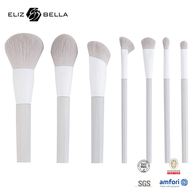 7pcs escovas de maquiagem com cabelo sintético e suportar manuseio de plástico Ferrule de alumínio, pedidos OEM bem-vindo