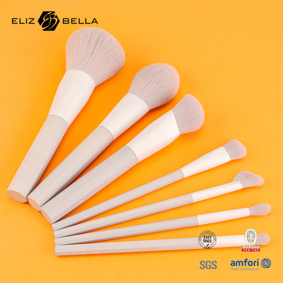 7pcs escovas de maquiagem com cabelo sintético e suportar manuseio de plástico Ferrule de alumínio, pedidos OEM bem-vindo