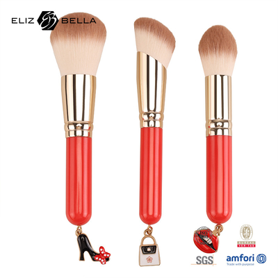 3pcs Manopla de madeira Esencial Escovinha Cosmética Conjunto de maquiagem de cabelo sintético Ferramentas OEM ODM