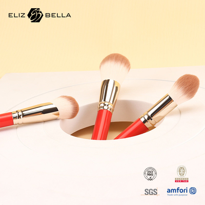 3pcs Manopla de madeira Esencial Escovinha Cosmética Conjunto de maquiagem de cabelo sintético Ferramentas OEM ODM