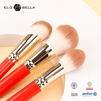 3pcs Manopla de madeira Esencial Escovinha Cosmética Conjunto de maquiagem de cabelo sintético Ferramentas OEM ODM