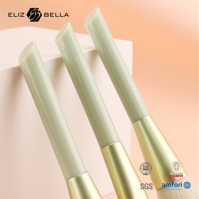 3pcs de escova de maquiagem personalizada para pó, blush, escova de contorno, alça de plástico e ferro de alumínio