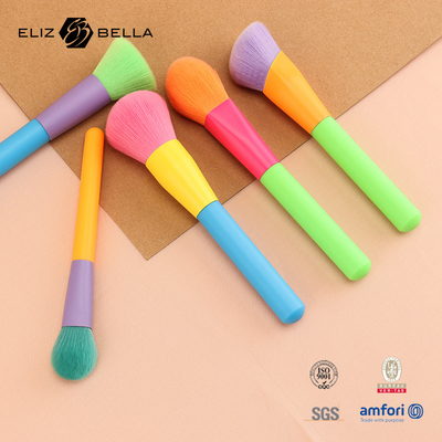 12pcs Colourful Plastic Handle And Aluminium Ferrule Beauty Cosmetic Brush Set Sample (Pesquisa de beleza cosmética)