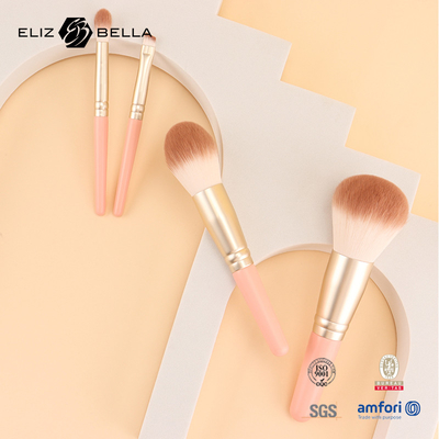 Conjunto de escovas de maquiagem profissional de 9pcs com alça de madeira e ferrule de alumínio personalizado