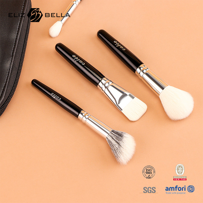 Customize 9 pincéis de maquiagem Travel Pro com alça de madeira preta e ferro de alumínio