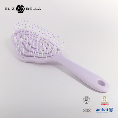 Logotipo personalizado Ventilador curvo molhado e seco escalpe escova de massagem de cabelo escova de cabelo quadrada remota escova de cabelo detangle para cabelo encaracolado