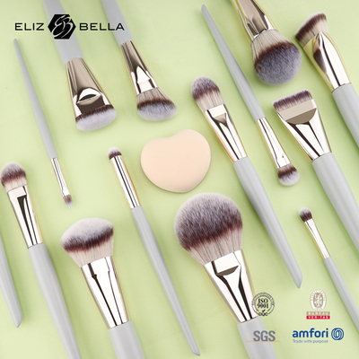 Mini Set de escovas de maquiagem de viagem   5PCS Escovas cosméticas veganas e sem crueldade para rosto e olhos