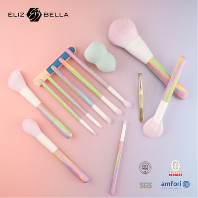 Pincéis de maquiagem de novo design de luxo com pincel de madeira com impressão à prova d'água, etiqueta privada, pedidos OEM/ODM bem-vindos