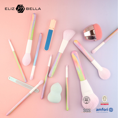 Pincéis de maquiagem de novo design de luxo com pincel de madeira com impressão à prova d'água, etiqueta privada, pedidos OEM/ODM bem-vindos