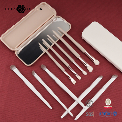 Mini Set de escovas de maquiagem de viagem   5PCS Escovas cosméticas veganas e sem crueldade para rosto e olhos