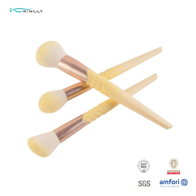 A composição luxuosa de chanfradura da virola escova o cabelo sintético do punho 10pcs plástico amarelo