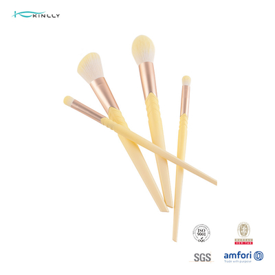 A composição luxuosa de chanfradura da virola escova o cabelo sintético do punho 10pcs plástico amarelo