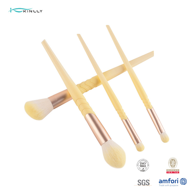 A composição luxuosa de chanfradura da virola escova o cabelo sintético do punho 10pcs plástico amarelo