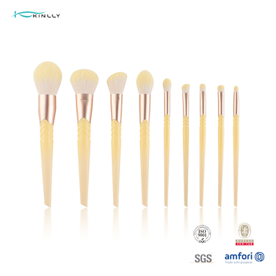 A composição luxuosa de chanfradura da virola escova o cabelo sintético do punho 10pcs plástico amarelo