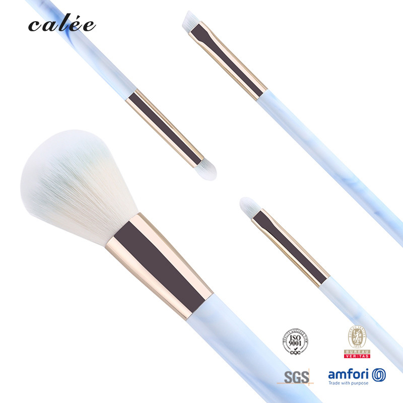 Set de escovas de maquiagem de viagem com cabelo sintético e alça de plástico com caixa de embalagem de PVC