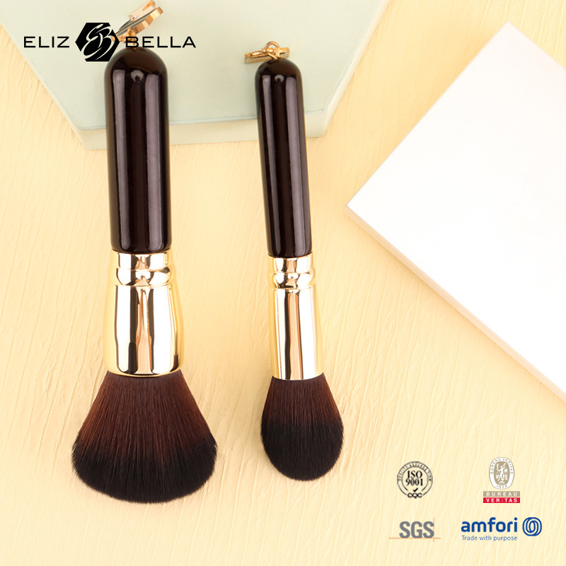 5pcs de maquiagem de viagem personalizável pincel conjunto de alça de madeira Ferrule de alumínio e 100% de cabelo sintético