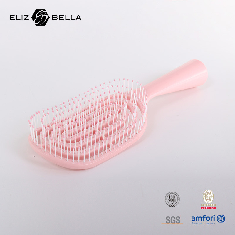 Massagem de ventilação curva úmida e seca escova de cabelo quadrada para cabelo encaracolado
