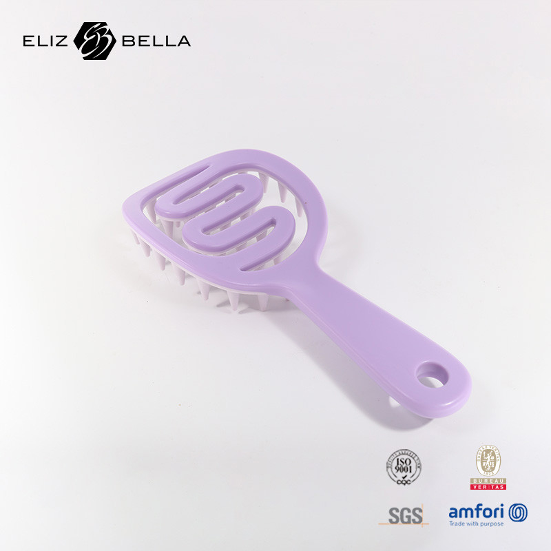 Cabelo liso sem nós escalpe massagem escova de cabelo portátil seca e úmida duplo uso shampoo escova