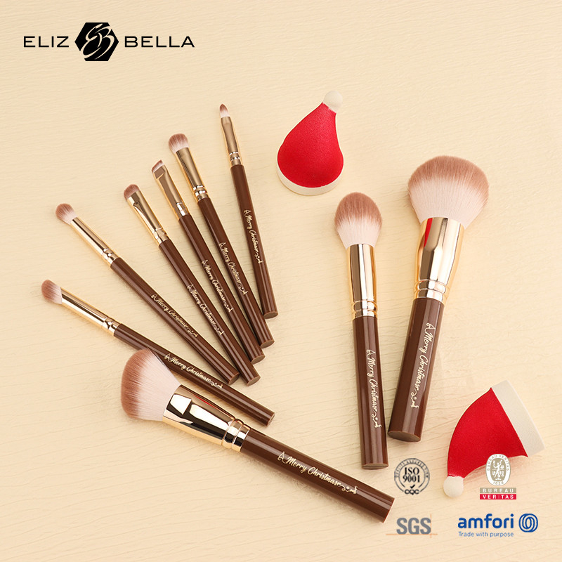 Conjunto de escovas de maquiagem de viagem usadas com blusher, concealer, lápis de sobrancelha, linho de olhos, pedidos OEM / ODM bem-vindos