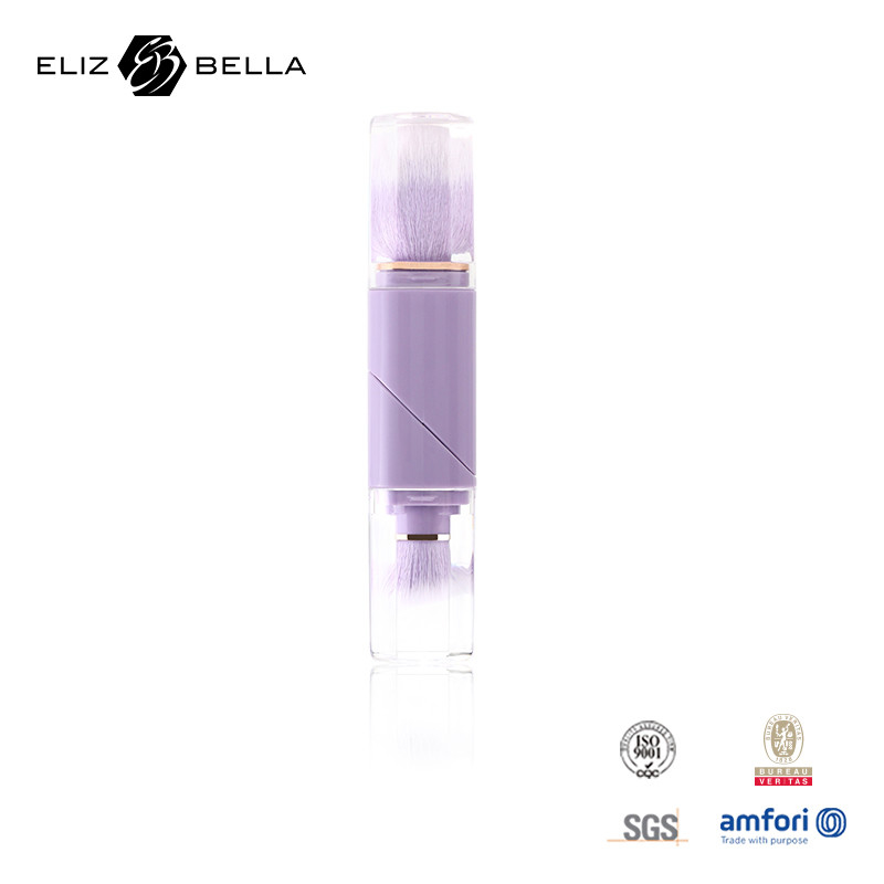 2 em 1 Design Pincel Retrátil Suave Durável Produzido de forma responsável 100% Vegan Pincel de maquiagem de cabelo de nylon para salão/casa/presente